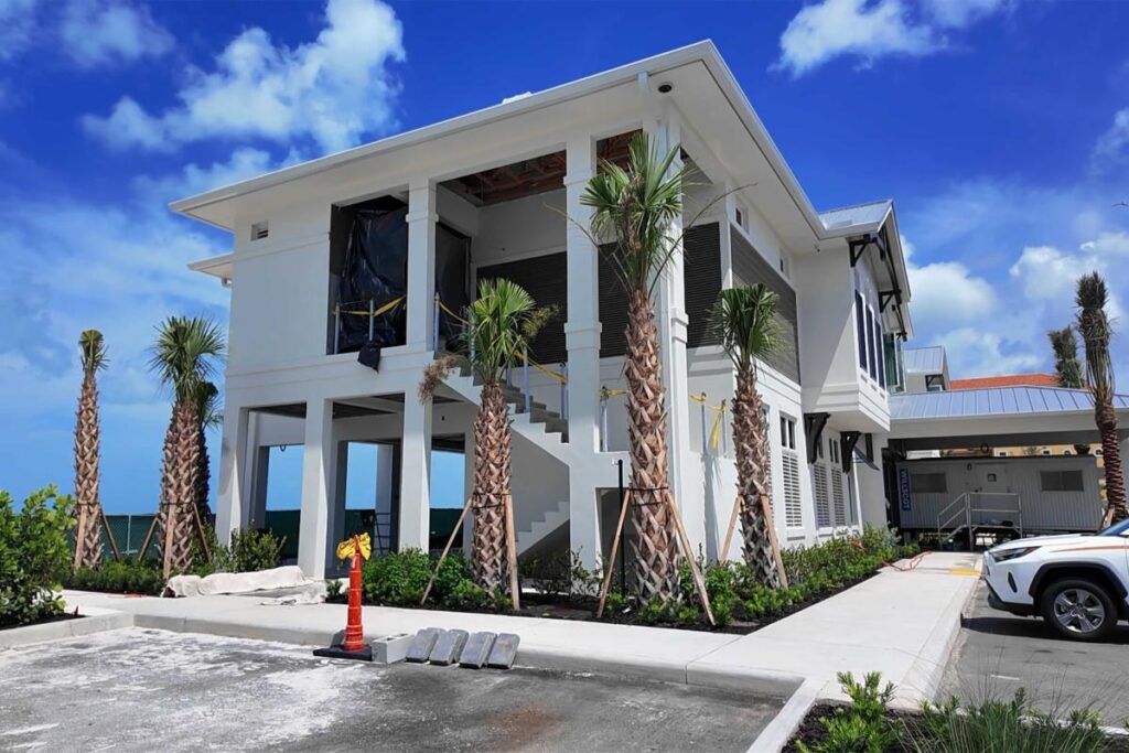 Side view of the Private Beach facility.