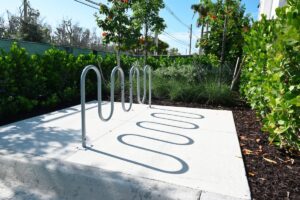 a photo of a bike rack